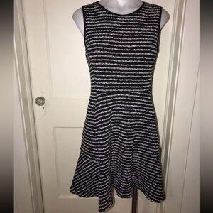 Womens Theory Stripe White Navy Blue Nautical Sleeveless Dress Womens Size 8